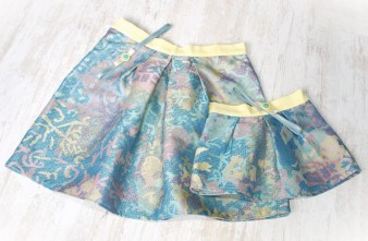 Fuste Mama si Fiica Brocart Pastel