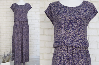 Bluza Vaporoasa Bleumarin cu Bej (masura S, unicat)