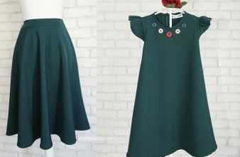 Fusta Mama si Rochita Fetite Verde Inchis