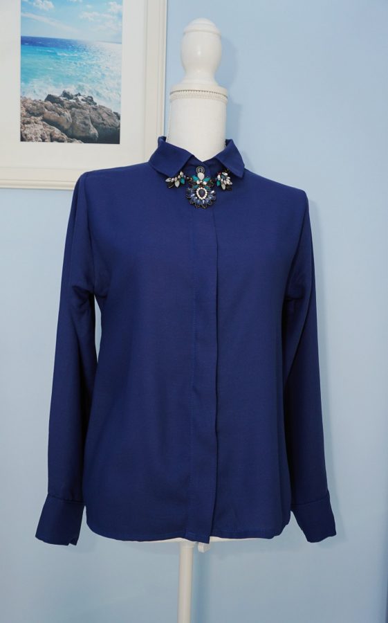 Cămașă Damă Elegantă și Vaporoasă Bleumarin – 1