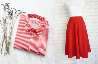 Haine Asortate Familie Rosu cu Dungi