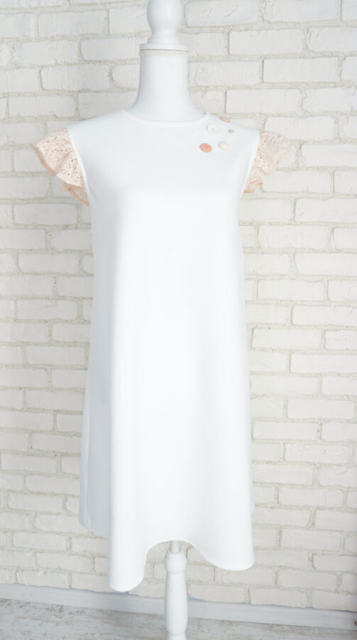 Rochie Gravide Albă cu Dantelă – 1