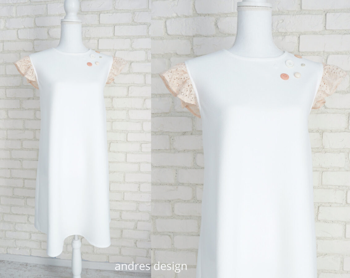 Rochie Gravide Albă cu Dantelă