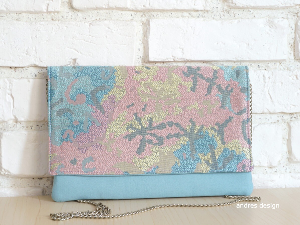 Geanta Plic Brocart Pastel