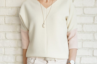 Bluza Lejera Stofa Bucle Crem cu Roz