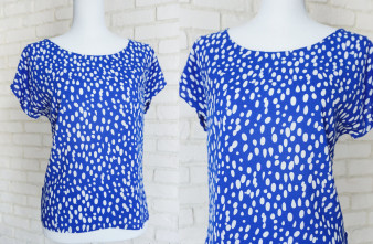 Bluza Lejera Albastra cu Buline Albe