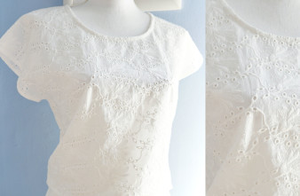Bluza Lejera Panza Alba Brodata