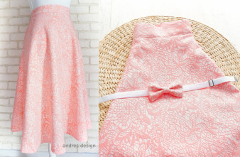 Fusta Clos Stofa Roz Pastel