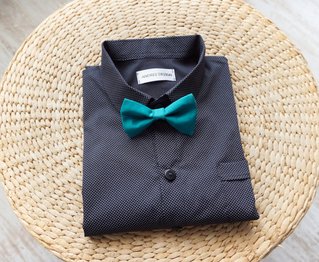 Rochie Cămașă Neagră cu Buline Mici – 3