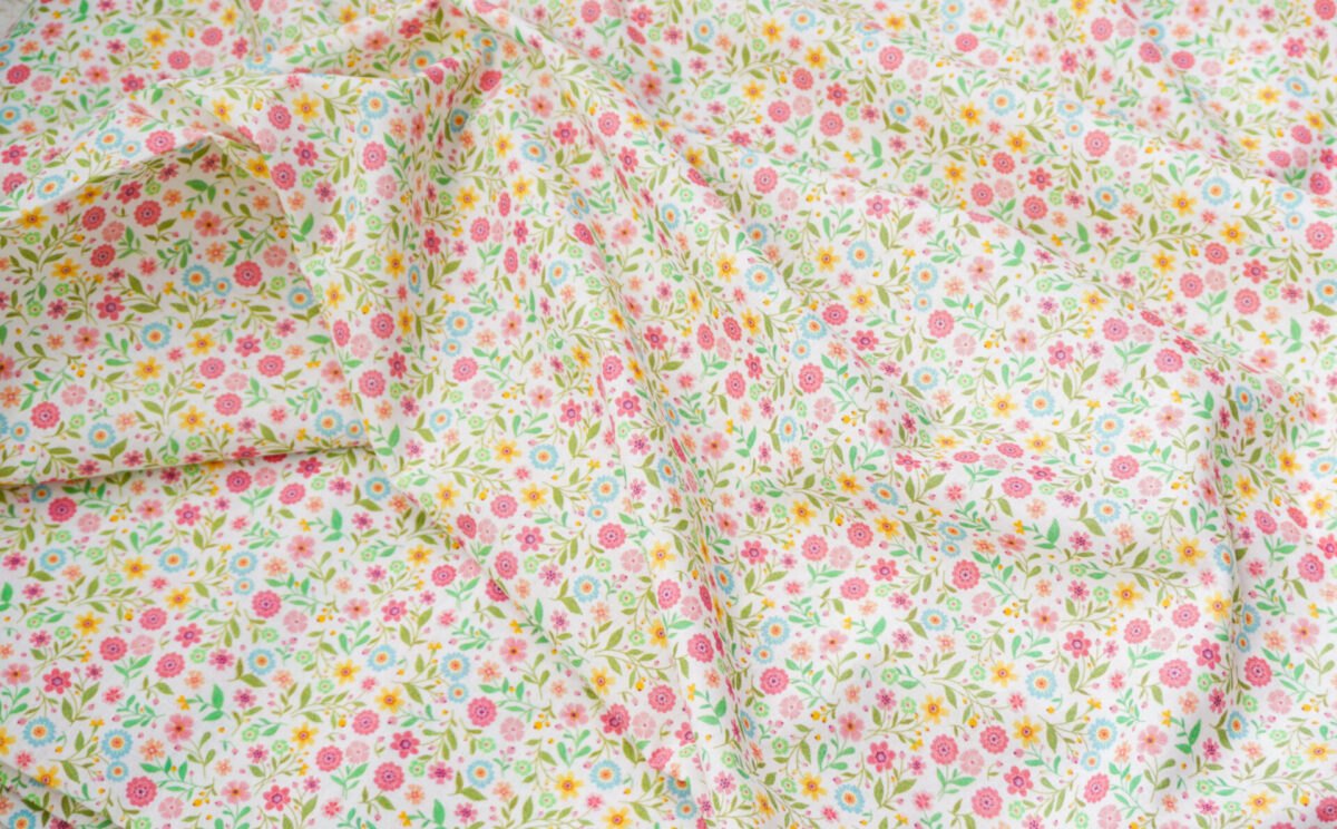 Rochie Cămașă Flori Mici Vernil cu Roz – 2