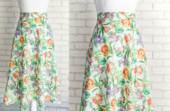 Fusta Clos Print Animale cu Buzunare