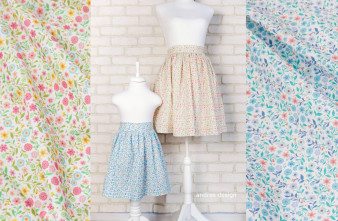 Fuste Mama Fiica Flori Pastel
