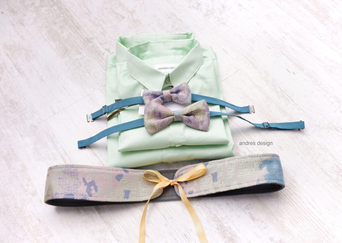 Papioane Tata Fiu și Brau Mama Brocart Pastel