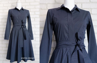 Rochie Camasa Neagra cu Buline Mici