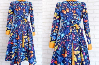 Rochie Camasa Albastra cu Fluturi