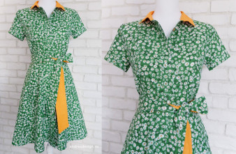 Rochie Camasa Verde cu Margarete