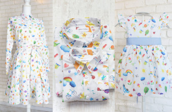 Set Familie Print Desene Copii
