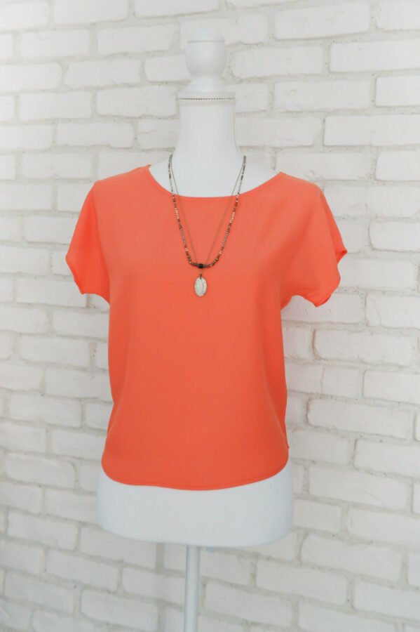 Bluza Elegantă Lejera Triplu Voal Portocaliu – 1