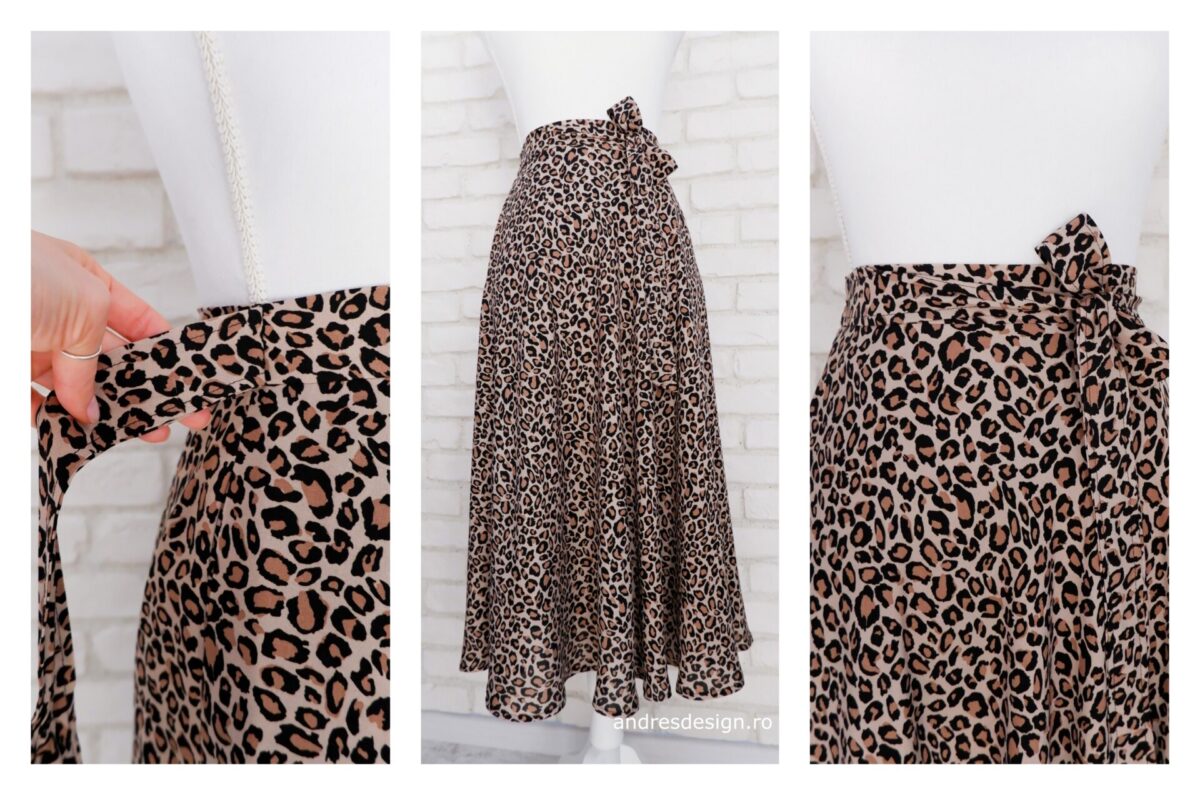 Fusta Animal Print cu Cordon