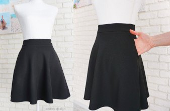 Fusta Scurta Neagra cu Buzunare