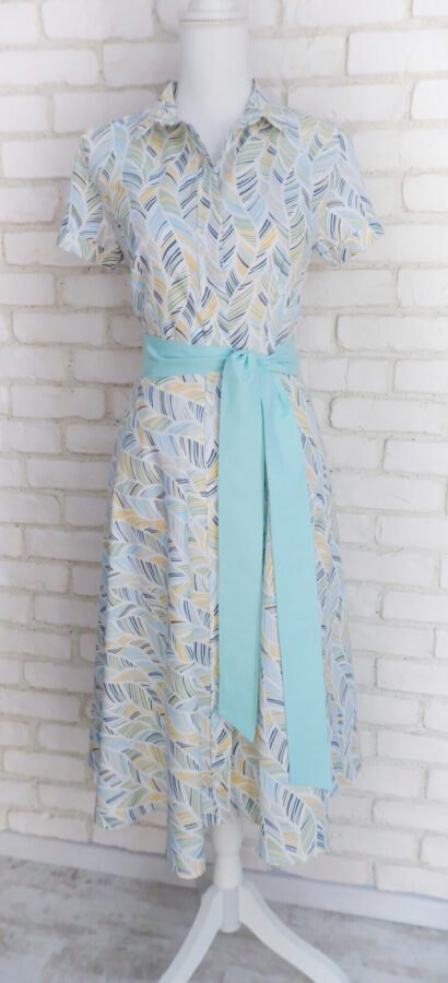 Rochie Cămașă Frunze Pastel – 1