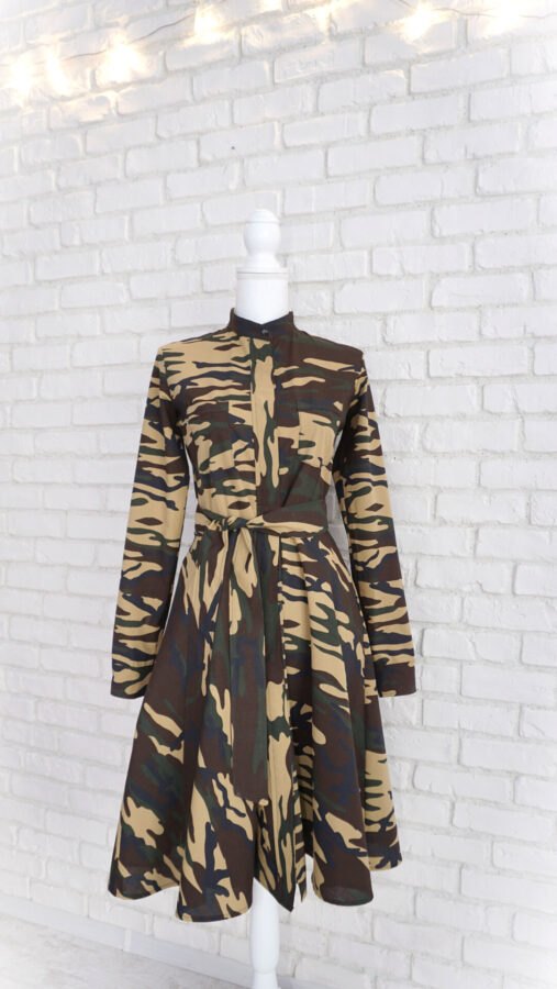 Rochie Cămașă Army cu Guler Tunica – 1