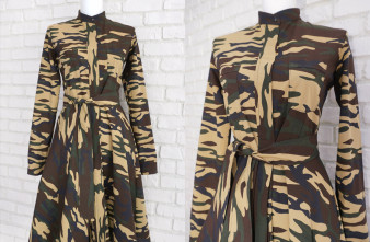 Rochie Camasa Army cu Guler Tunica