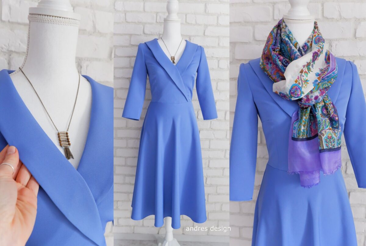 Rochiță Fetițe Bleu Serenity cu Guler Margarete și Dantela – 4