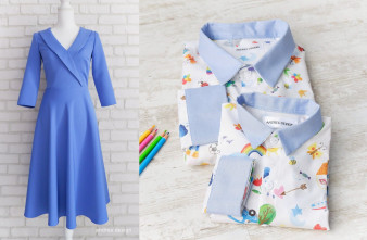 Set Haine Asortate Familie Bleu cu Desene Copii