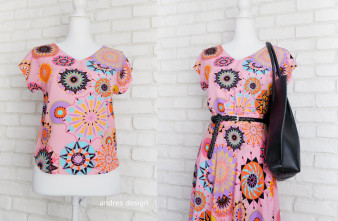 Bluza Vaporoasa Roz cu Print Multicolor
