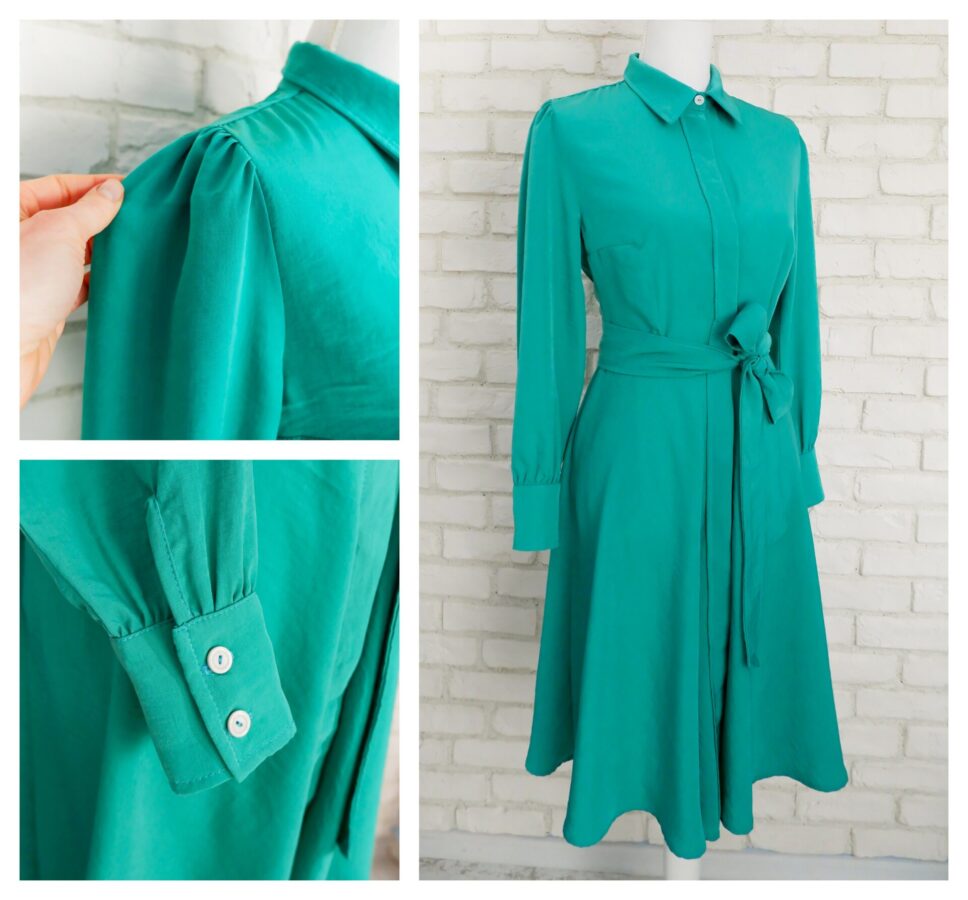 Rochie Cămașă Vaporoasa Verde