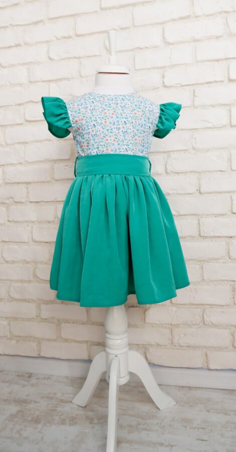 Rochii Mama Fiica Elegante Verzi cu Flori – 4