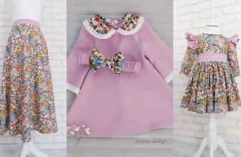 Set Haine Asortate Mama Fiica Flori cu Roz Prafuit
