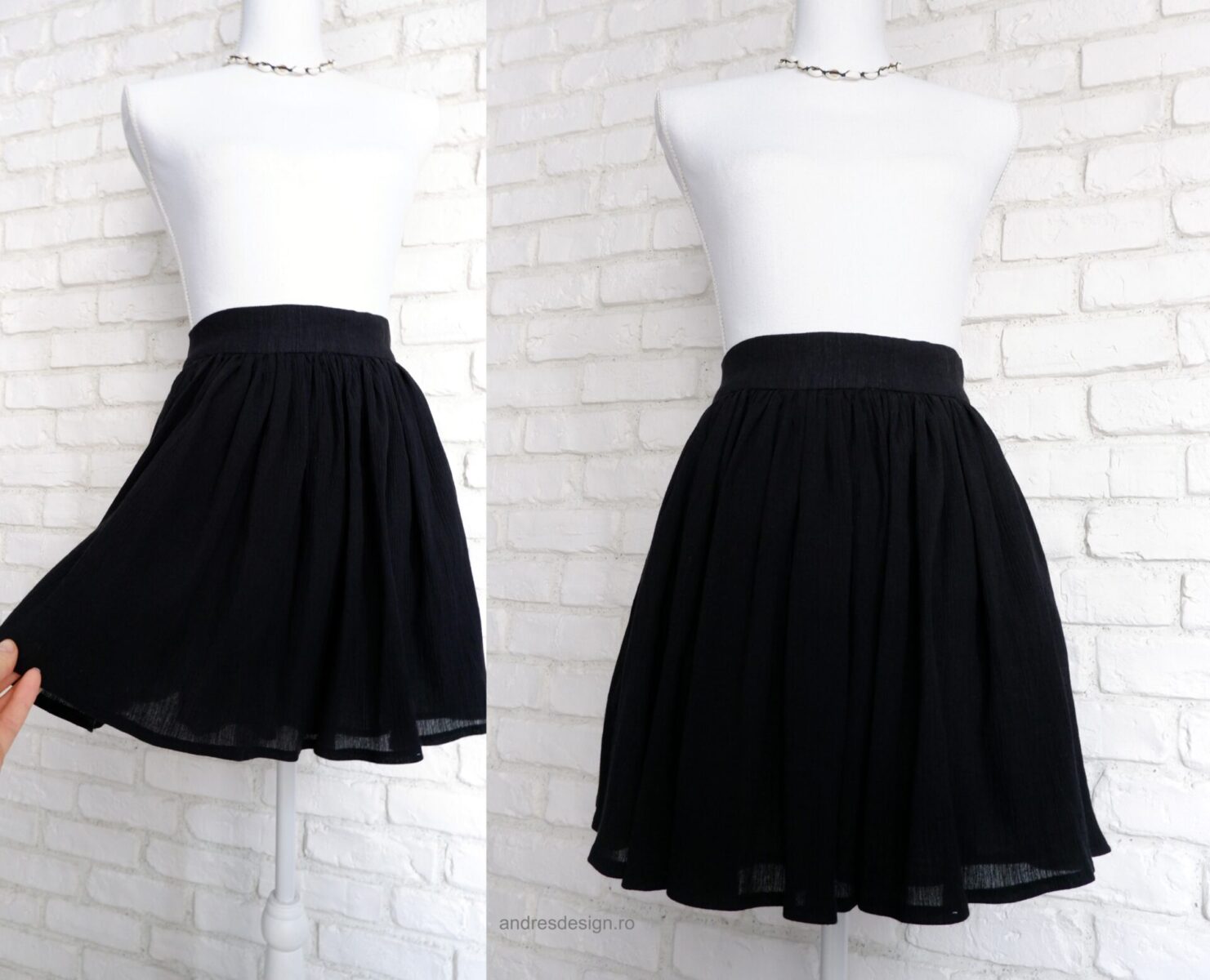 Fusta Incretita Panza Topita Neagra