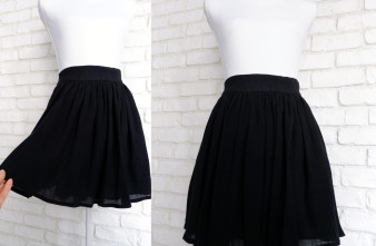 Fusta Incretita Panza Topita Neagra
