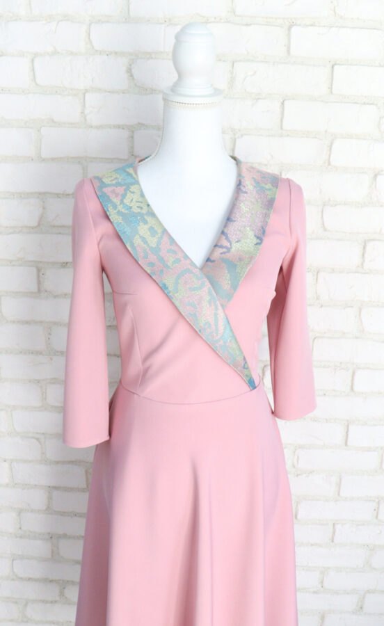 Rochii Mama Fiica Roz cu Brocart Pastel – 2