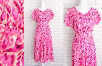 Bluza si Fusta Vaporoase Roz cu Crem