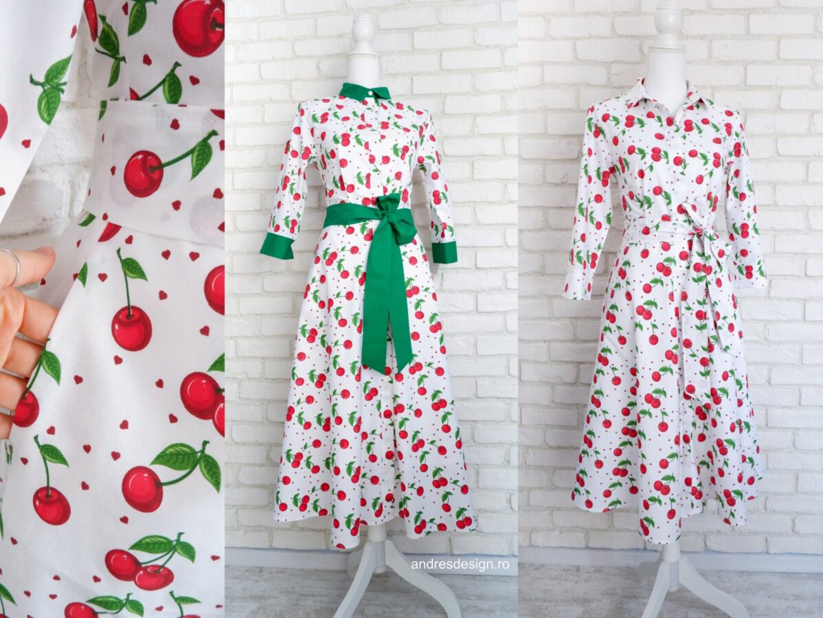 Rochie Cămașă Cireșe