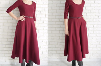 Rochie Clos Grena cu Buzunare (masura XS, unicat)