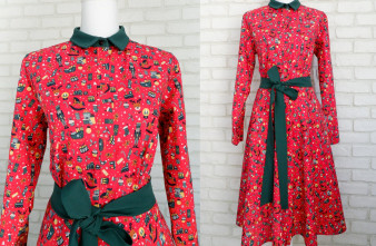 Rochie Camasa Rosie cu Motive Craciun