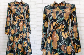 Rochie Camasa Flori Ocru