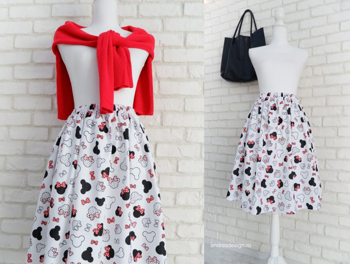 Fusta Minnie cu Talie Elastică