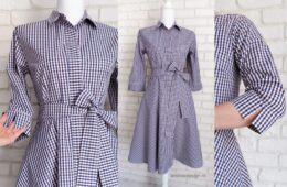 Rochie Camasa Carouri Alb Bleumarin