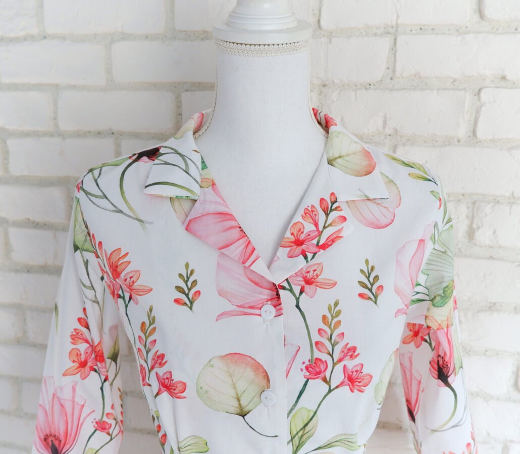 Rochie Cămașă cu Revere Imprimeu Maci – 4