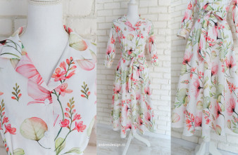 Rochie Camasa cu Revere Imprimeu Maci