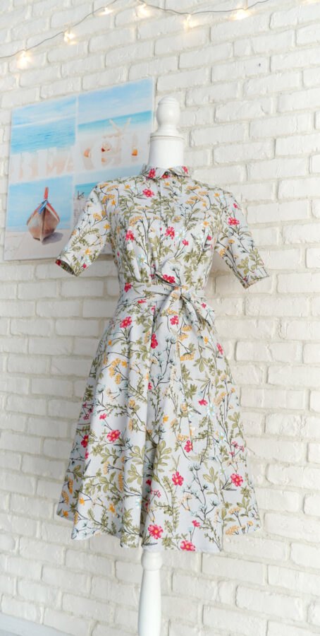 Rochie Cămașă Mânecă Scurtă Flori de Câmp – 1