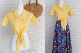 Camasa Crop cu Nod Galbena