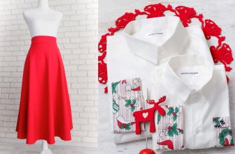 Set Haine Familie Fusta Mama si Camasi Tata Fiu Motive Sarbatori