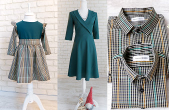 Set Haine Asortate Craciun Verde cu Carouri