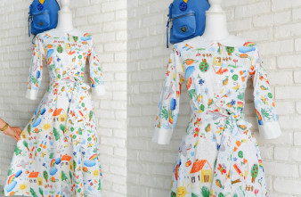 Rochie Camasa Desene Copii si Guler Mare Rotund